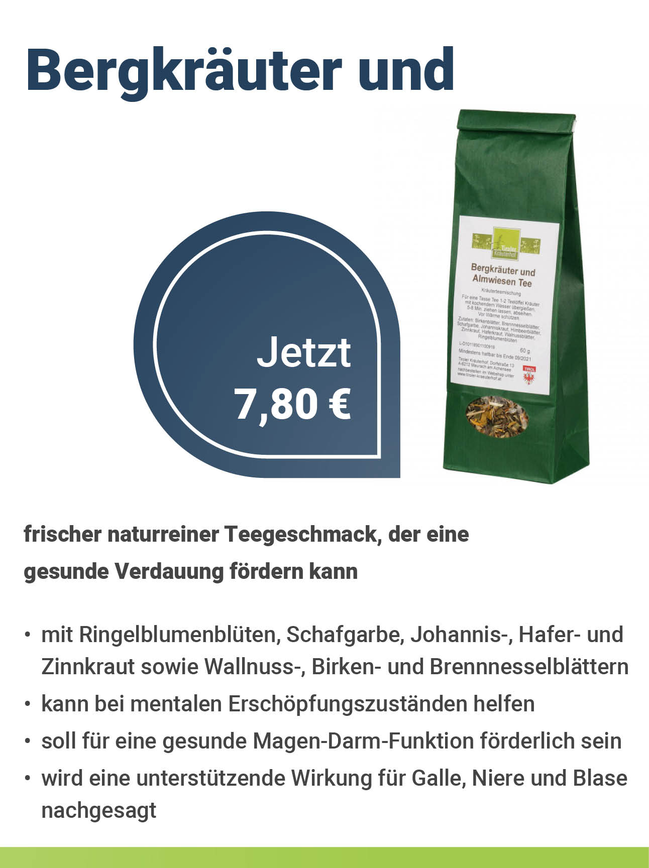 Tiroler Kräuterhof Bergkräuter und Almwiesen Tee